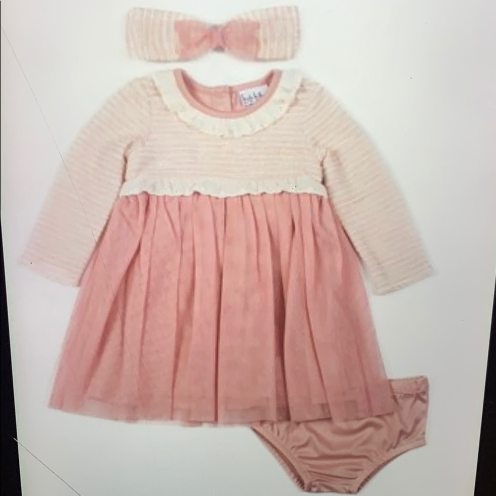 NWT-Infant Girl Nicole Miller 3-Piece Dress Outfit